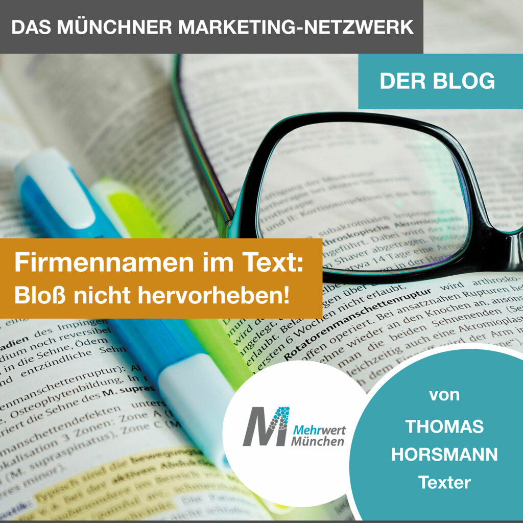 Firmennamen im Text