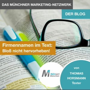 Firmennamen im Text
