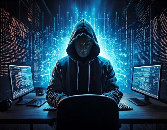 Ki-generiertes Bild von einen archetypischen hacker